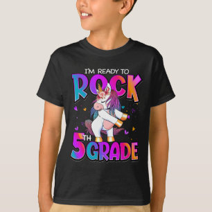 T-shirt Je suis prêt à rocker Licorne de 5e année Ck pour