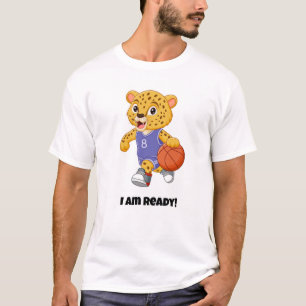 T-shirt Je suis prête ! Drôle Chat/Basketball