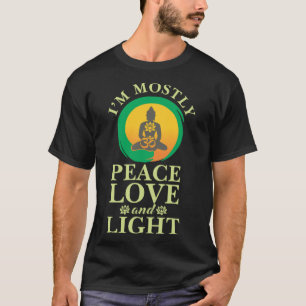 T-shirt Je suis principalement Peace Love Et Light Retro Y