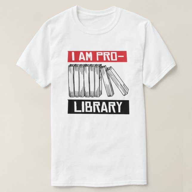 T-shirt Je suis pro-bibliothèque (Design devant)