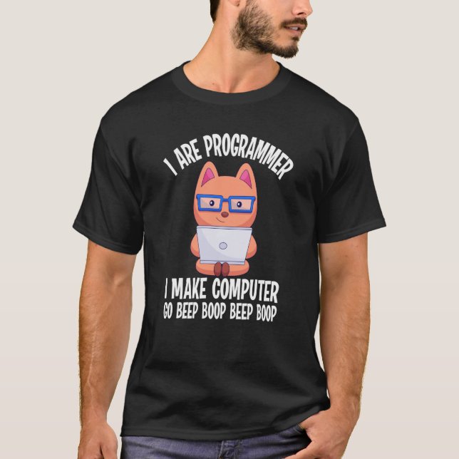 T-shirt Je suis programmeur Cat Engineer Coder Logiciel De (Devant)