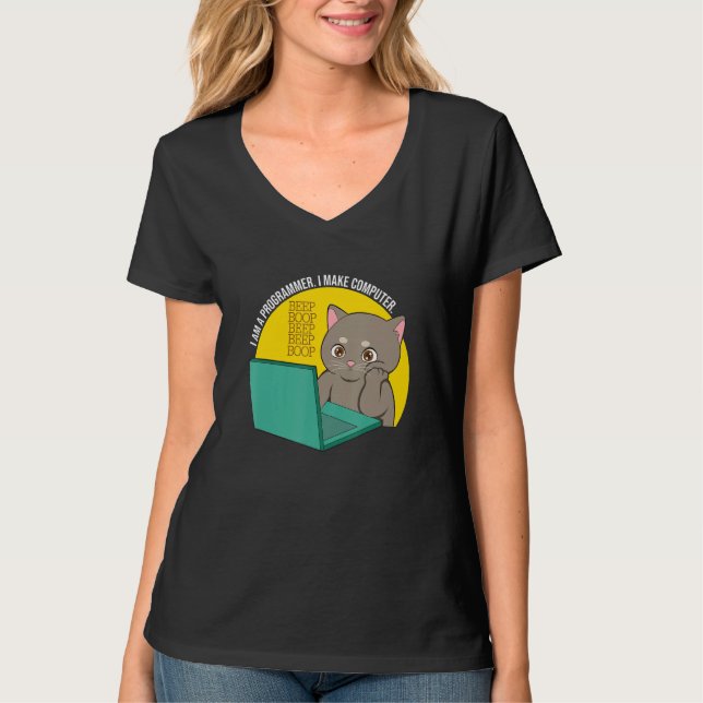 T-shirt Je Suis Programmeur Je Fabrique Ordinateur Beep Bo (Devant)
