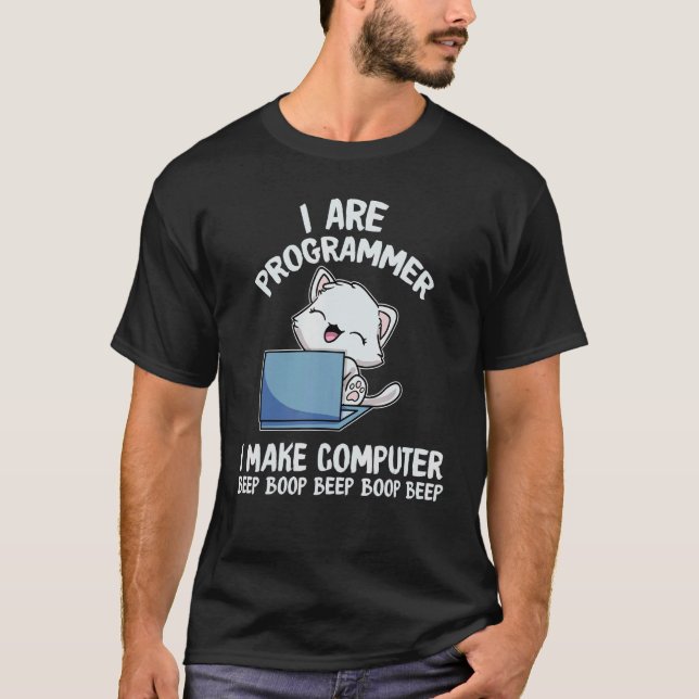 T-shirt Je Suis Programmeur Je Fais Bip Boop Drôle C (Devant)
