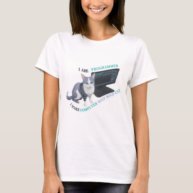 T-shirt Je suis programmeur je fais bip d'ordinateur boop  (Devant)