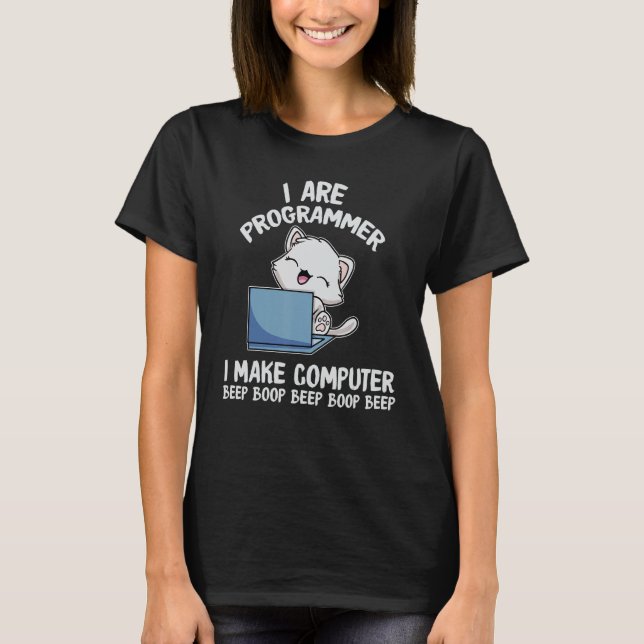 T-shirt Je Suis Programmeur Je Fasse Boop Bep Ordinateur C (Devant)