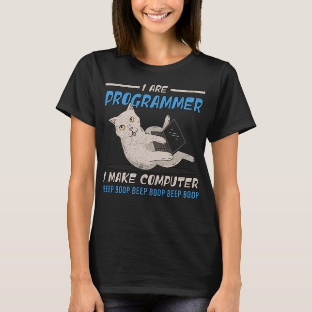 T-shirt Je Suis Programmeur Je Fasse Boop Bep Ordinateur C (Devant)