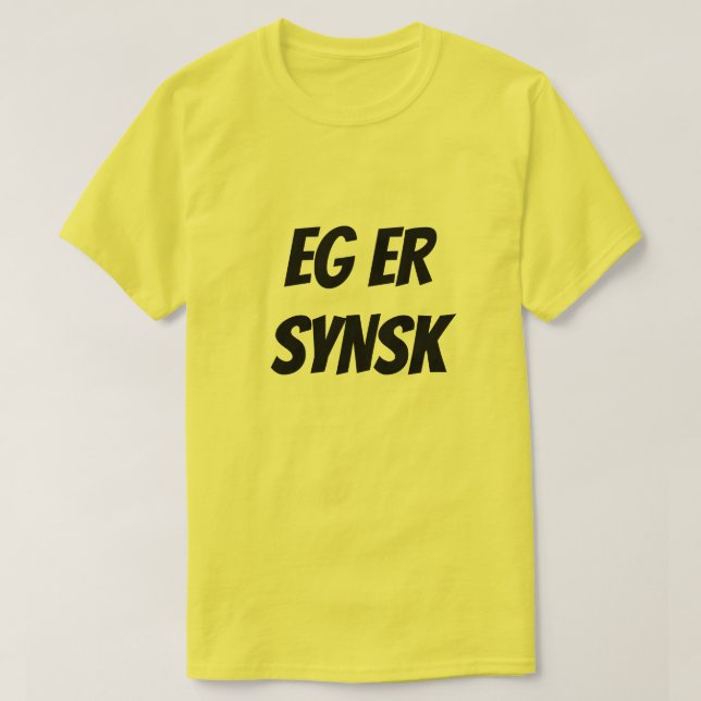 T-shirt Je suis psychique, en norvégien jaune (Design devant)