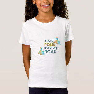 T-Shirt Je suis quatre Entendez-moi ruer Anniversaire Enfa