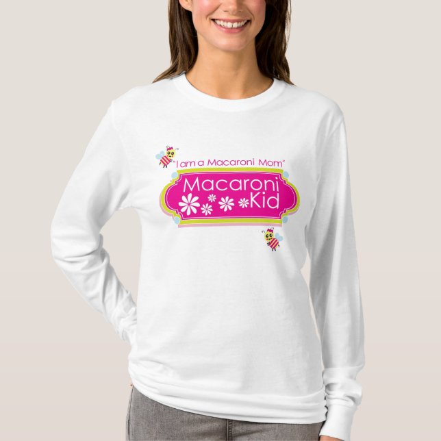 T-shirt "Je suis repérage d'une maman de macaronis". Long (Devant)