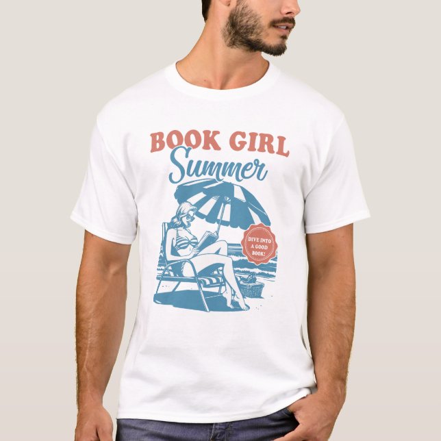T-shirt Je suis réservé pour le livre d'été Girl Summer Re (Devant)
