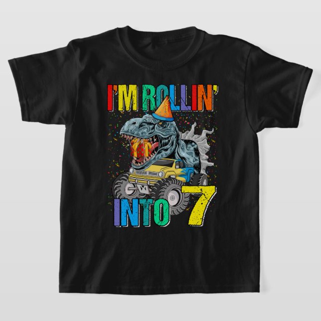 T-shirt Je suis Rollin' en 7 Monster Truck 7th Birthday Sh (Poser)