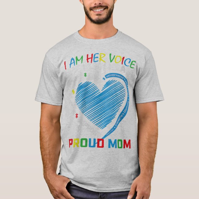 T-shirt Je suis sa voix elle est mon coeur Sensibilisation (Devant)