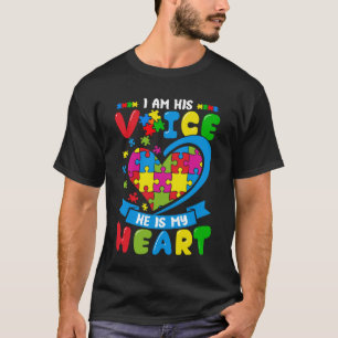 T-shirt Je Suis Sa Voix Il Est Mon Coeur Aimer Autisme Déc