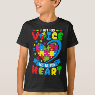 T-shirt Je Suis Sa Voix Il Est Mon Coeur Aimer Autisme Déc