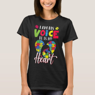 T-shirt Je Suis Sa Voix Il Est Mon Coeur Autisme Maman Aut
