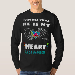 T-shirt Je Suis Sa Voix Il Est Mon Coeur Autisme Parents M