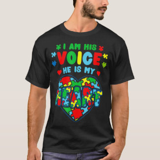 T-shirt Je Suis Sa Voix Il Est Mon Coeur Autisme Soyez pat