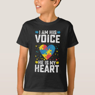 T-shirt Je suis sa voix il est mon cœur Maman Papa autisme
