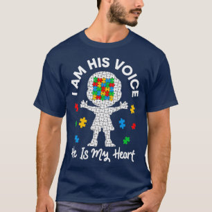T-shirt Je Suis Sa Voix Il Est Mon Coeur Sensibilisation s