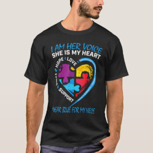 T-shirt Je Suis Sa Voix Je Porte Du Bleu Pour Ma Nièce Aut