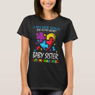 T-shirt Je Suis Sa Voix Mon Coeur Bébé Soeur Autisme