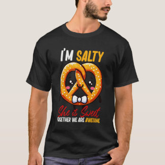 T-shirt Je suis Salé Elle est Sucrée Bretzel Ensemble Ils 
