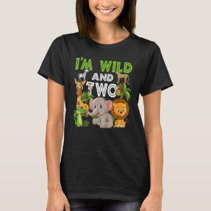 T-shirt Je suis Sauvage et deux Zoo Anniversaire Famille S