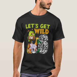 T-shirt Je suis sauvage et six ans Thème de zoo 6e anniver