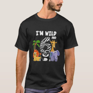 T-shirt Je suis Sauvage et Six Zoo Thème Anniversaire Jung