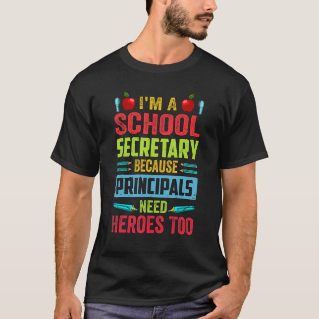 T-shirt Je suis secrétaire d'école - Parce que les directe (Devant)
