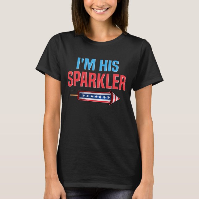 T-shirt Je suis ses jumeaux Sparkler 4 juillet (Devant)