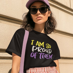 T-shirt Je suis si fière d'eux Maman non binaire