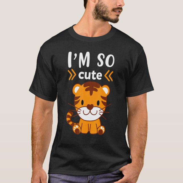 T-shirt Je suis si mignon tigre pour enfants (Devant)