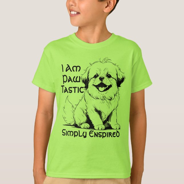 T-shirt Je Suis Simplement Enspéré-Tastic ShihTzu Kids (Devant)