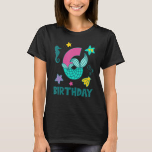 T-shirt Je Suis Six Mermaid Heureux 6e Anniversaire 6 Anni