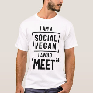 T-shirt Je Suis Social Vegan Évitez De Rencontrer Drôle Vé