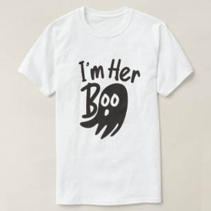 T-shirt Je suis son Boo Citation Couple Mignon Conception 