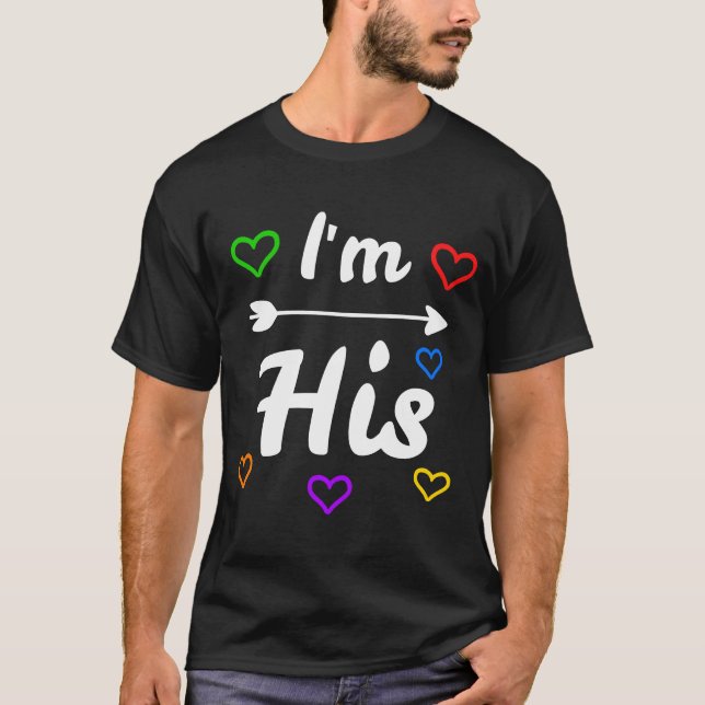 T-shirt Je suis son Gay pride de la mine de Hes Couple LGB (Devant)