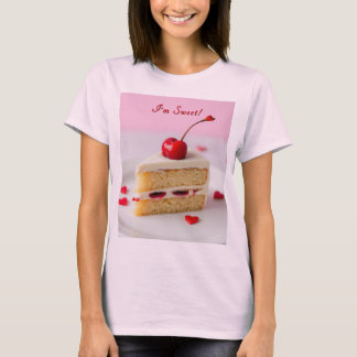 T-shirt Je suis sucré - Chemise cerise sur le dessus