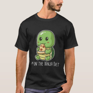T-shirt Je Suis Sur Le Régime Ninja Drôle Tortue Manger Pi