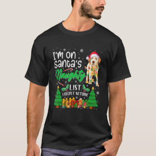 T-shirt Je suis sur Père Noël Naughty Cute Labrador Chien