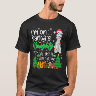 T-shirt Je suis sur Père Noël Naughty mignon Chien Sibérie