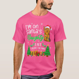 T-shirt Je suis sur Père Noël Naughty mignon Yorkshire Ter