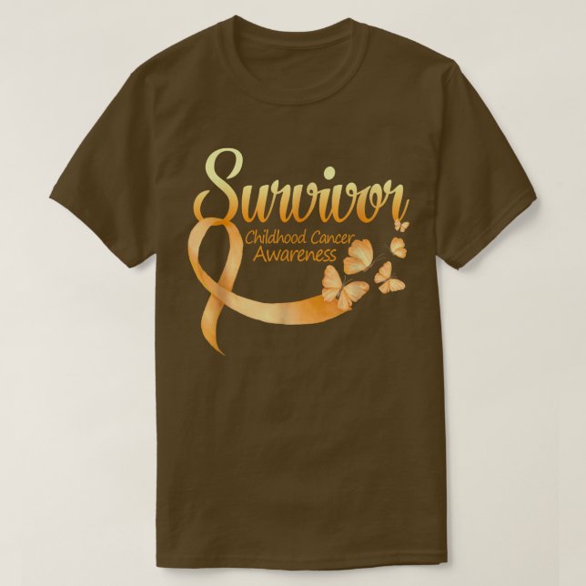 T-shirt Je suis Survivor Butterfly Childhood Cancer Awaren (Design devant)