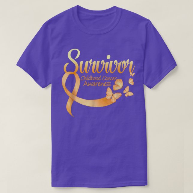 T-shirt Je suis Survivor Butterfly Childhood Cancer Sensib (Design devant)