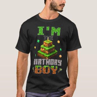 T-shirt Je suis The Birthday Boy Party Video Gamer Pixel N