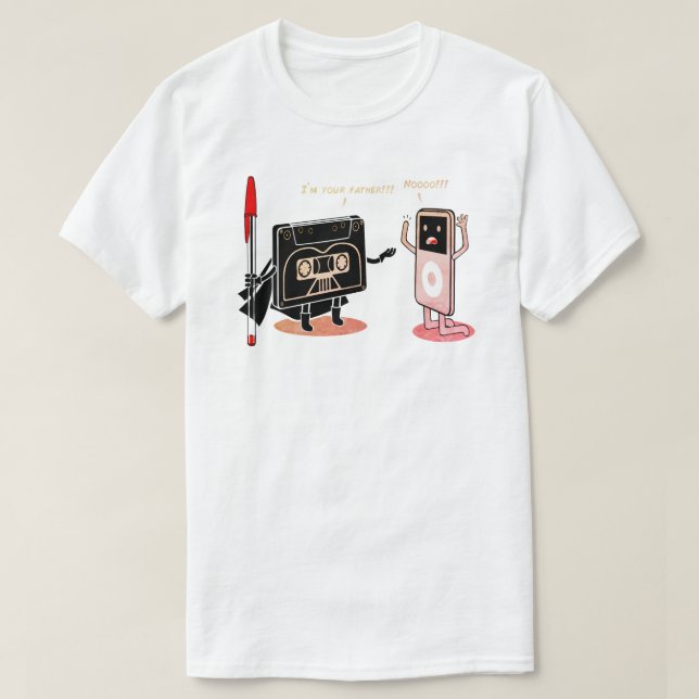 T-shirt Je Suis Ton Père, Drôle Cassette Bande Retro Parod (Design devant)