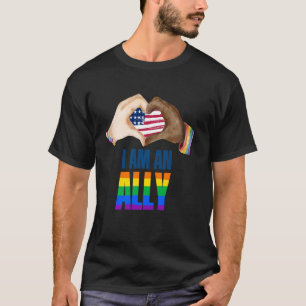 T-shirt Je suis un allié LGBTQ Lesbian Gay Trans Pan Queer