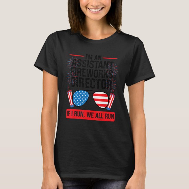 T-shirt Je suis un assistant directeur Fireworks American  (Devant)