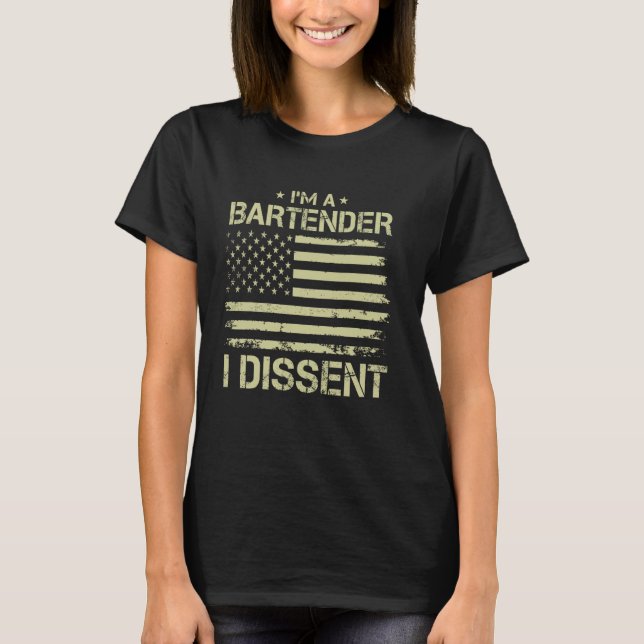 T-shirt Je suis un BARTENDER Je conteste le drapeau améric (Devant)